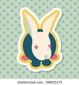 Pet rabbit flat icon with long shadow,eps10