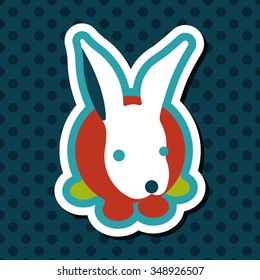 Pet rabbit flat icon with long shadow,eps10