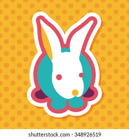 Pet rabbit flat icon with long shadow,eps10