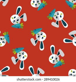 Pet rabbit flat icon,eps10 seamless pattern background