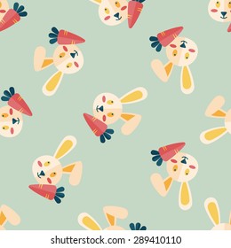 Pet rabbit flat icon,eps10 seamless pattern background