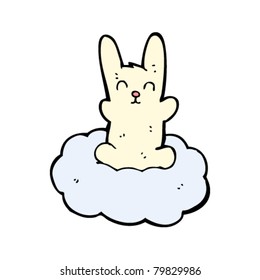 pet rabbit on cloud cartoon