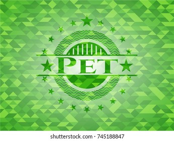 Pet realistic green mosaic emblem