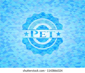 Pet realistic light blue mosaic emblem