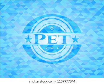 Pet realistic sky blue mosaic emblem