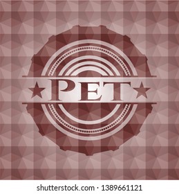 Pet red seamless geometric badge.