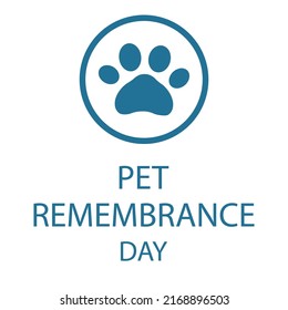 Pet Remembrance Day Conceptual Banner. Paw Print Logo.