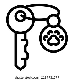 Pet restaurant key icon outline vector. Animal friend. Food dinner