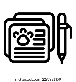 Pet restaurant menu papers icon outline vector. Cafe meal. Animal food