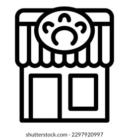 Pet restaurant shop icon outline vector. Animal friendly. Food table