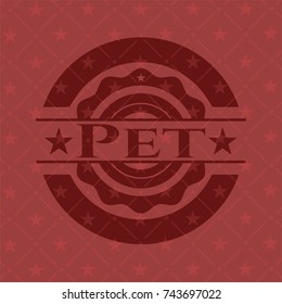 Pet retro style red emblem