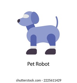Pet Robot vector Flat  Icons. Simple stock illustration
