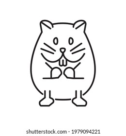 Pet rodent icon vector. Hamster, rabbit are symbol shown. Rat, guinea pig sign