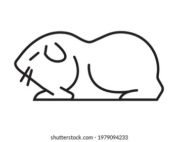 Pet rodent icon vector. Hamster, rabbit are symbol shown. Rat, guinea pig sign