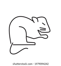 Pet rodent icon vector. Rat, guinea pig sign. Tail, paws, ears of a domestic rat