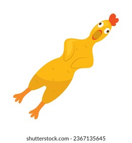 pet rubber toy chicken vector isolated