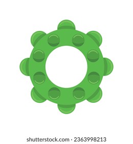 pet rubber toy green ring icon isolated
