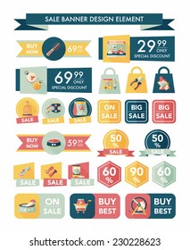 Pet sale banner flat design background set, eps10