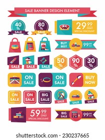 Pet sale banner flat design background set, eps10