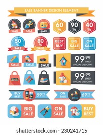 Pet sale banner flat design background set, eps10