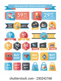 Pet sale banner flat design background set, eps10
