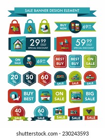 Pet sale banner flat design background set, eps10