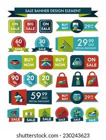 Pet sale banner flat design background set, eps10