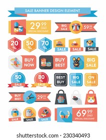Pet sale banner flat design background set, eps10