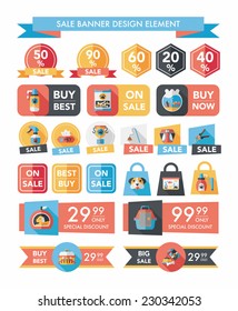 Pet sale banner flat design background set, eps10