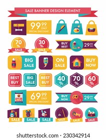 Pet sale banner flat design background set, eps10