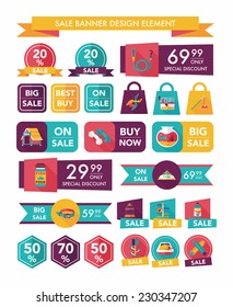 Pet sale banner flat design background set, eps10