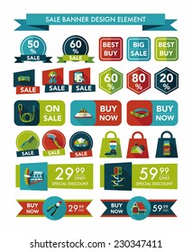 Pet sale banner flat design background set, eps10