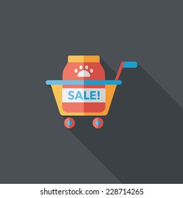 Pet sale shopping flat icon with long shadow,eps10