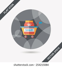 Pet sale shopping flat icon with long shadow,eps10