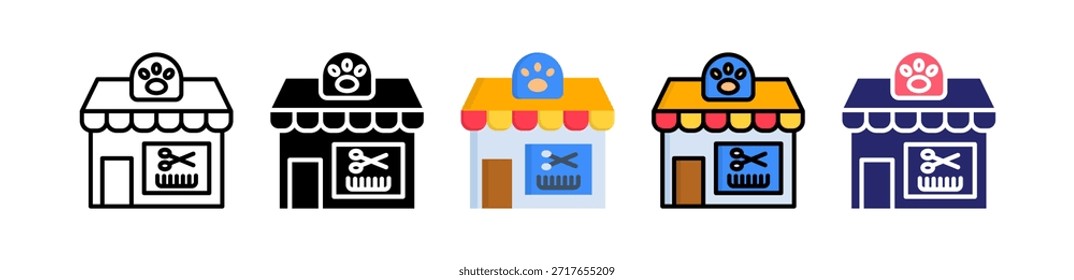 Salón de mascotas múltiple estilo icono conjunto Colección..