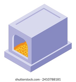 Pet sand box icon isometric vector. Happy cute pet. Cleaning house