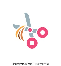 Pet scissor icon design, Veterinary mascot domestic animal friendship care and lifestyle theme Vector illustration