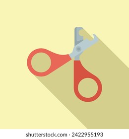 Pet scissors icon flat vector. Animal service. Pet veterinary clinic