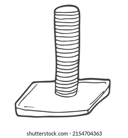 Pet scratching post vector illustration isolated on white background