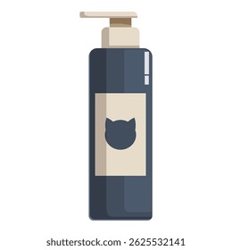 Pet shampoo bottle with a dispenser pump, designed for cat hygiene and grooming