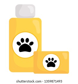 pet shampoo bottle and soap