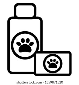 pet shampoo bottle and soap