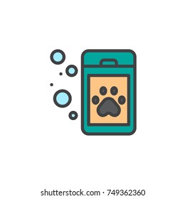 Pet shampoo filled outline icon, line vector sign, linear colorful pictogram isolated on white. Symbol, logo illustration. Pixel perfect vector graphics