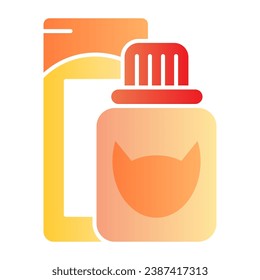Pet shampoo flat icon. Cat shampoo color icons in trendy flat style. Animal shower gradient style design, designed for web and app. Eps 10