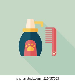 Pet shampoo flat icon with long shadow,eps10