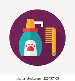 Pet shampoo flat icon with long shadow,eps10