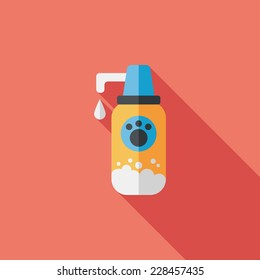Pet shampoo flat icon with long shadow,eps10
