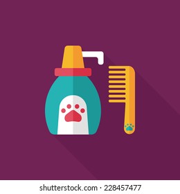 Pet shampoo flat icon with long shadow,eps10