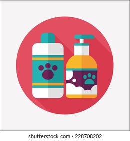 Pet shampoo flat icon with long shadow,eps10