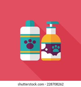 Pet shampoo flat icon with long shadow,eps10